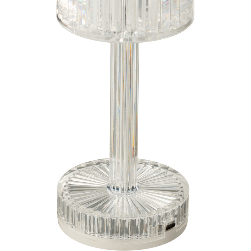 Lampe à poser tactile Led moderne chic Hauteur 24,5 cm en Plastique Transparent Modulya - 8