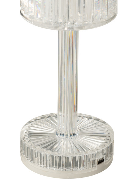 Lampe à poser tactile Led moderne chic Hauteur 24,5 cm en Plastique Transparent Modulya - 8