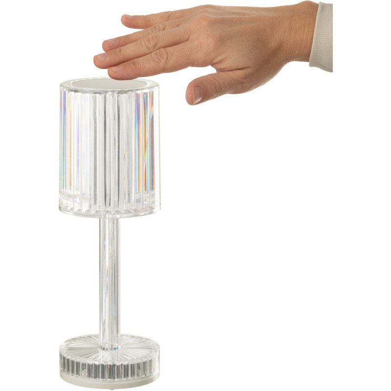 Lampe à poser tactile Led moderne chic Hauteur 24,5 cm en Plastique Transparent Modulya - 9