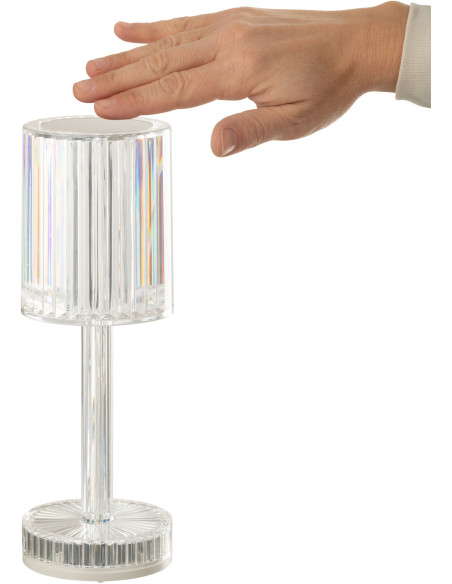 Lampe à poser tactile Led moderne chic Hauteur 24,5 cm en Plastique Transparent Modulya - 9