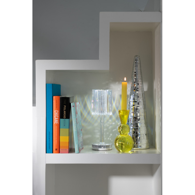 Lampe à poser tactile Led moderne chic Hauteur 24,5 cm en Plastique Transparent Modulya - 10