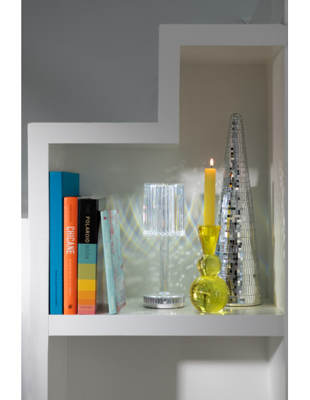 Lampe à poser tactile Led moderne chic Hauteur 24,5 cm en Plastique Transparent Modulya - 10