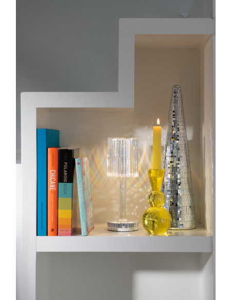 Lampe à poser tactile Led moderne chic Hauteur 24,5 cm en Plastique Transparent Modulya - 11