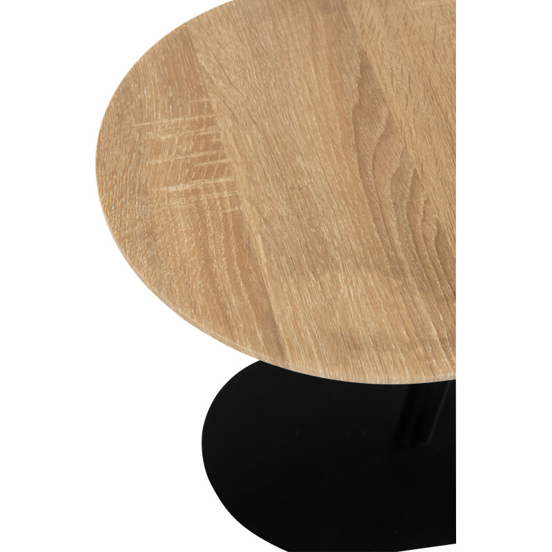 Table d'appoint gigogne moderne en Métal Noir Bois Naturel Nosty (Lot de 2) - 4