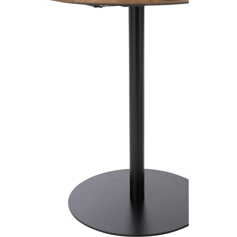 Table d'appoint gigogne moderne en Métal Noir Bois Marron foncé Nosty (Lot de 2) - 4