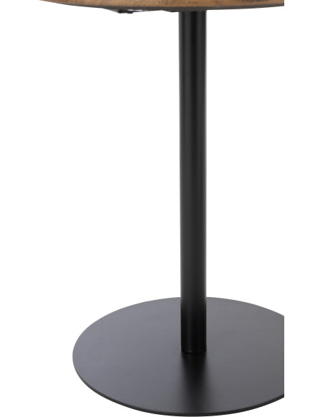 Table d'appoint gigogne moderne en Métal Noir Bois Marron foncé Nosty (Lot de 2) - 4