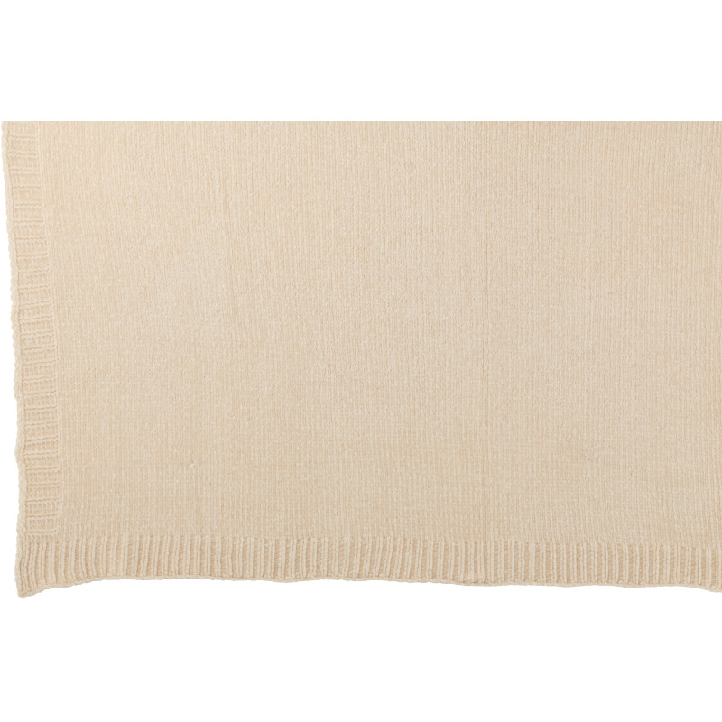 Plaid de canapé doux Chenille 130x170 en Tissu Blanc écru Hermesso - 3