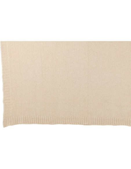 Plaid de canapé doux Chenille 130x170 en Tissu Blanc écru Hermesso - 3