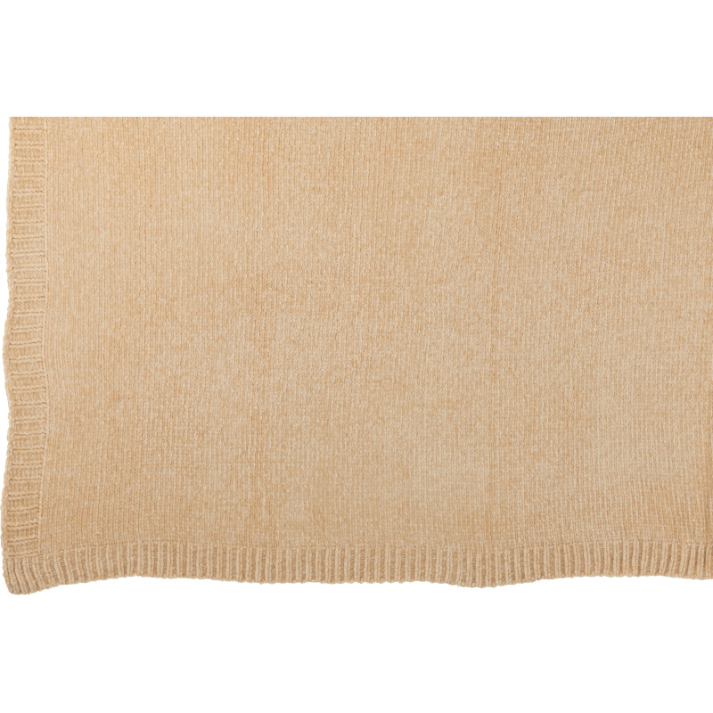 Plaid de canapé doux Chenille 130x170 en Tissu Beige Hermesso - 3