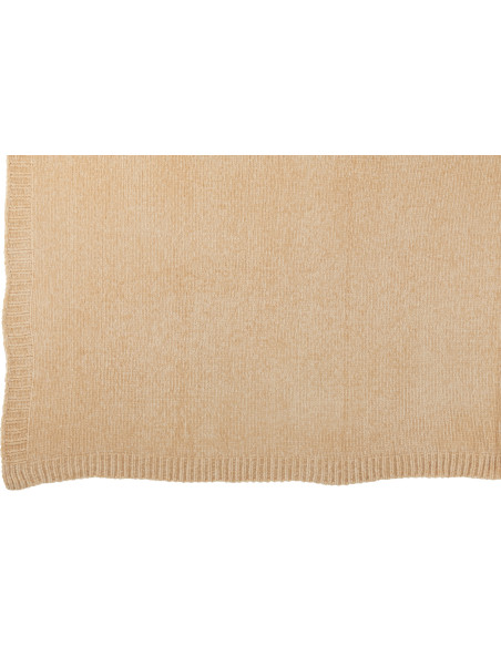 Plaid de canapé doux Chenille 130x170 en Tissu Beige Hermesso - 3