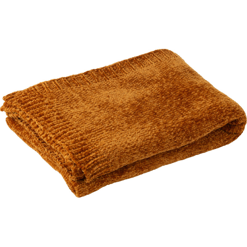 Plaid de canapé doux Chenille 130x170 en Tissu Rouille Hermesso - 1