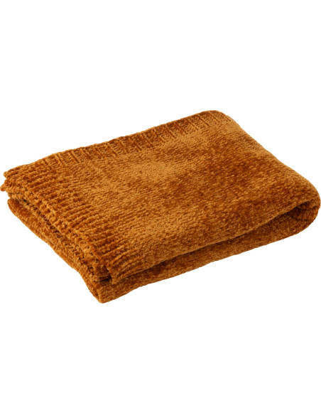 Plaid de canapé doux Chenille 130x170 en Tissu Rouille Hermesso - 1