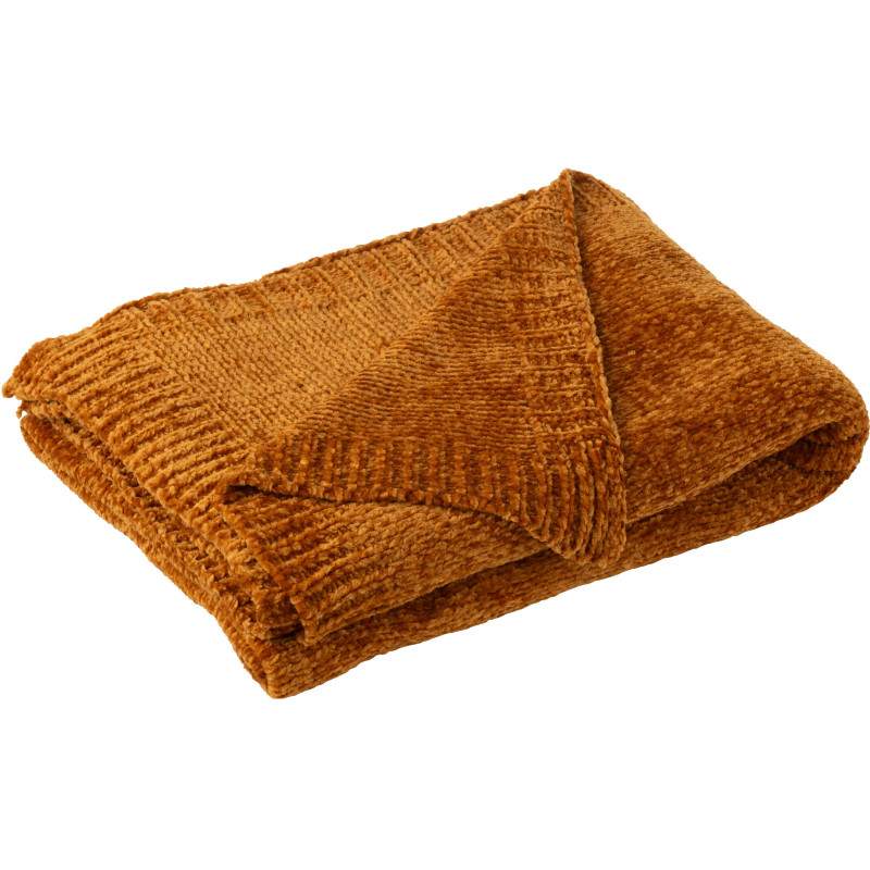 Plaid de canapé doux Chenille 130x170 en Tissu Rouille Hermesso - 2