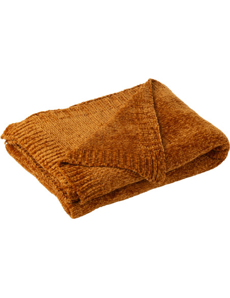 Plaid de canapé doux Chenille 130x170 en Tissu Rouille Hermesso - 2