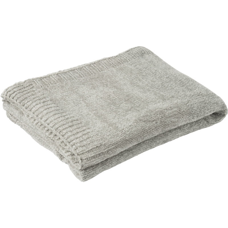 Plaid de canapé doux Chenille 130x170 en Tissu Gris Hermesso - 1
