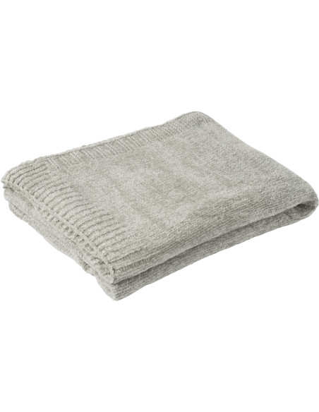 Plaid de canapé doux Chenille 130x170 en Tissu Gris Hermesso - 1