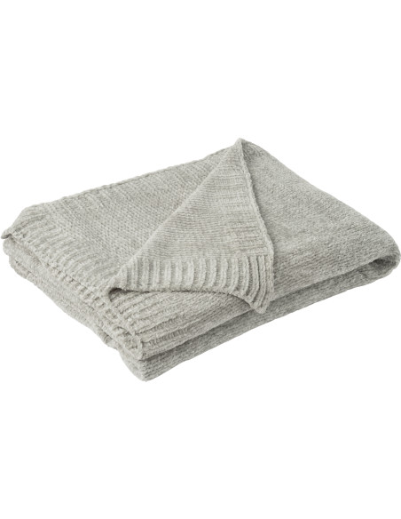 Plaid de canapé doux Chenille 130x170 en Tissu Gris Hermesso - 2
