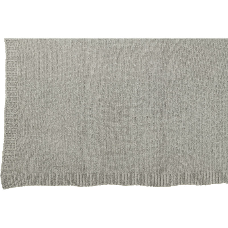 Plaid de canapé doux Chenille 130x170 en Tissu Gris Hermesso - 3