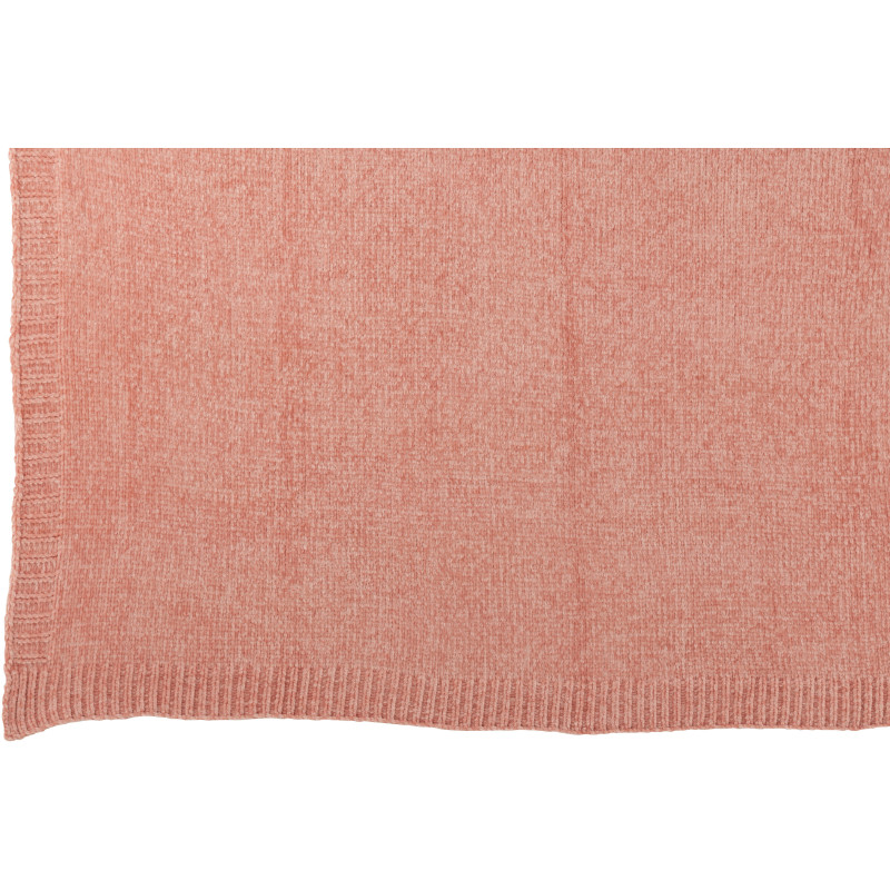 Plaid de canapé doux Chenille 130x170 en Tissu Rose clair Hermesso - 3
