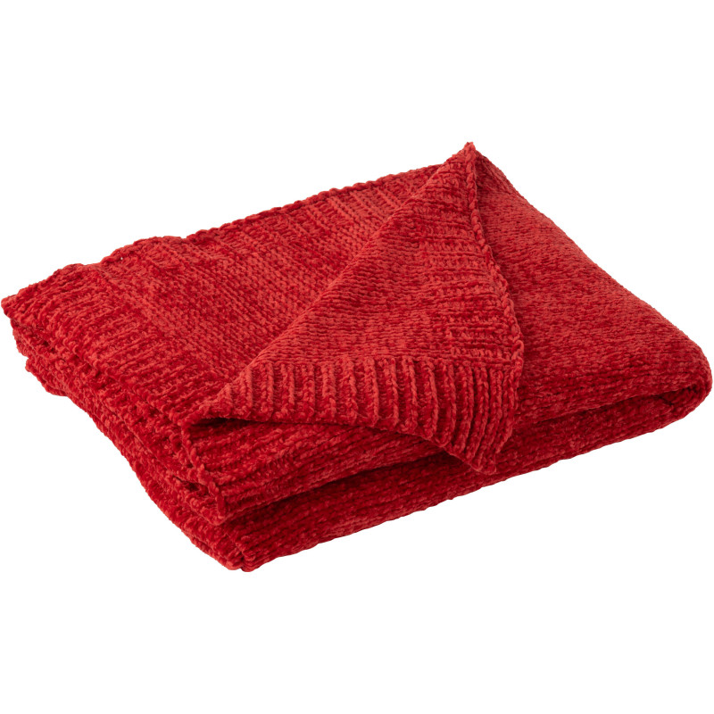 Plaid de canapé doux Chenille 130x170 en Tissu Rouge Hermesso - 2