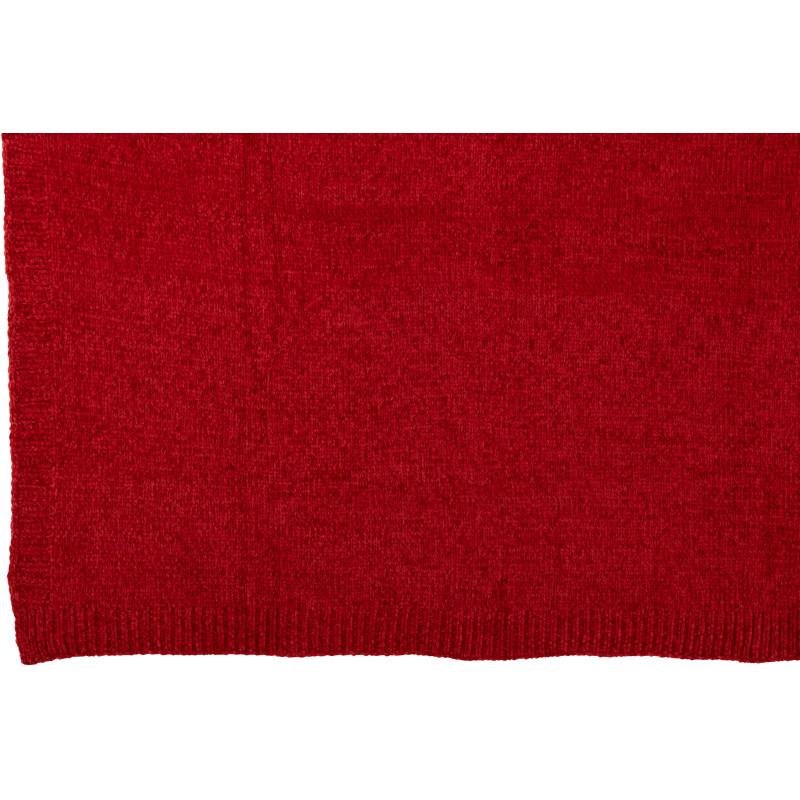 Plaid de canapé doux Chenille 130x170 en Tissu Rouge Hermesso - 3