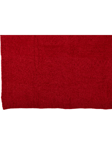 Plaid de canapé doux Chenille 130x170 en Tissu Rouge Hermesso - 3