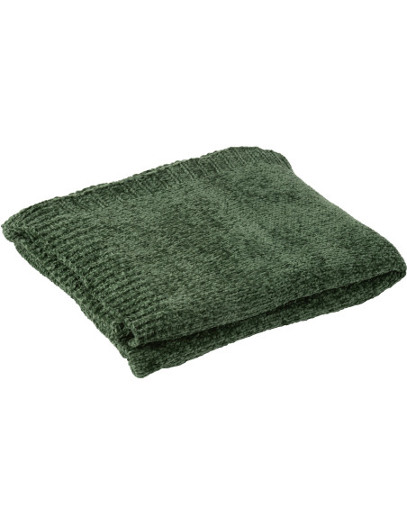 Plaid de canapé doux Chenille 130x170 en Tissu Vert foncé Hermesso - 1