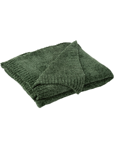 Plaid de canapé doux Chenille 130x170 en Tissu Vert foncé Hermesso - 2