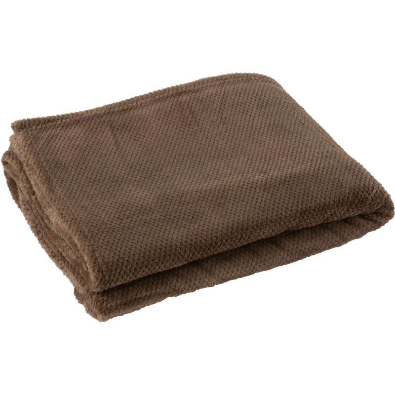 Plaid cocooning 130x170 en Tissu Marron Snuggle - 1