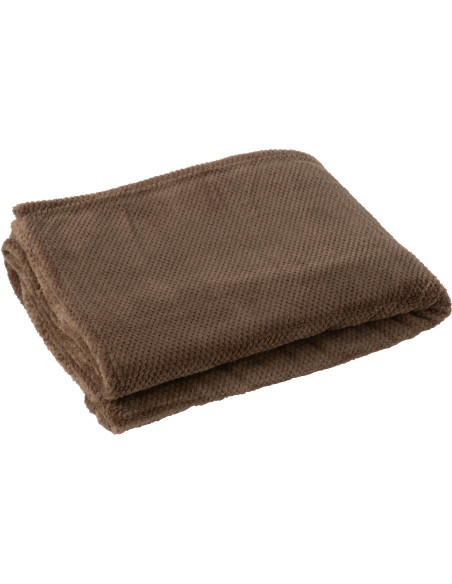 Plaid cocooning 130x170 en Tissu Marron Snuggle - 1