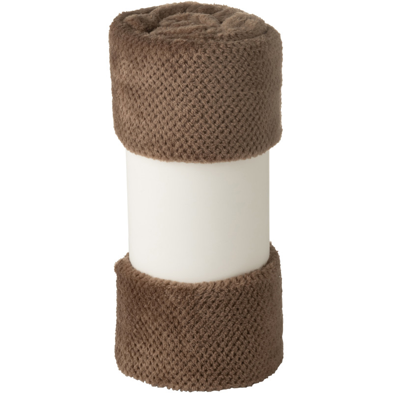 Plaid cocooning 130x170 en Tissu Marron Snuggle - 3