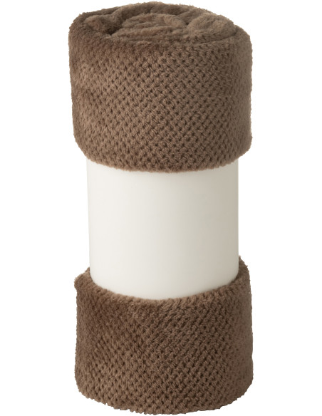 Plaid cocooning 130x170 en Tissu Marron Snuggle - 3