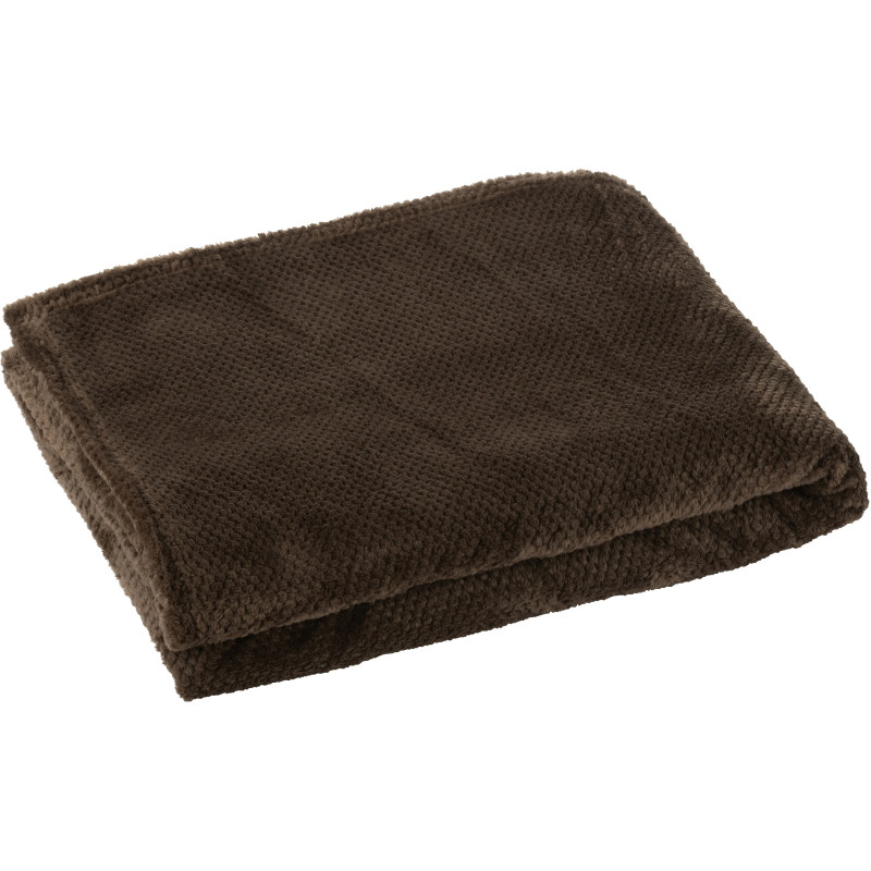 Plaid cocooning 130x170 en Tissu Marron foncé Snuggle - 1