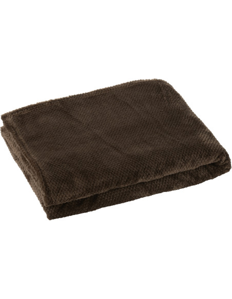 Plaid cocooning 130x170 en Tissu Marron foncé Snuggle - 1