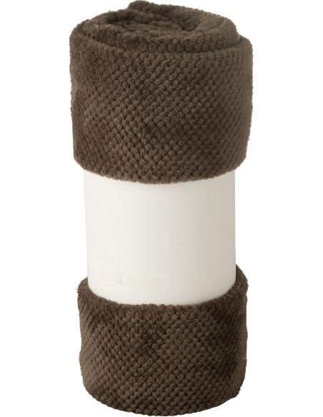 Plaid cocooning 130x170 en Tissu Marron foncé Snuggle - 3