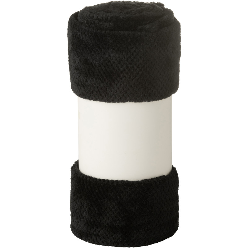 Plaid cocooning 130x170 en Tissu Noir Snuggle - 3