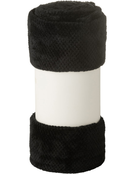 Plaid cocooning 130x170 en Tissu Noir Snuggle - 3