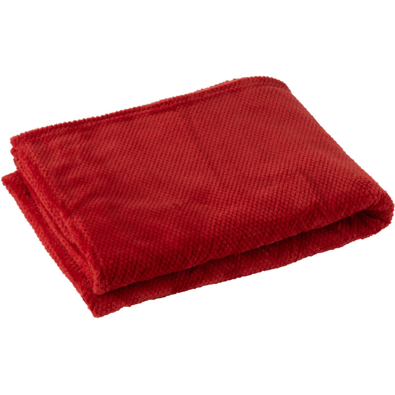 Plaid cocooning 130x170 en Tissu Rouge Snuggle - 1