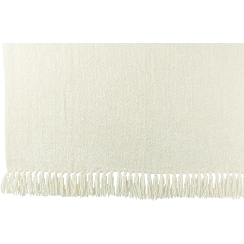 Plaid chenille 130x170 en Tissu Blanc Avec pompons Caterpilli - 2