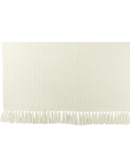 Plaid chenille 130x170 en Tissu Blanc Avec pompons Caterpilli - 2