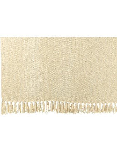 Plaid chenille 130x170 en Tissu Blanc écru Avec pompons Caterpilli - 2