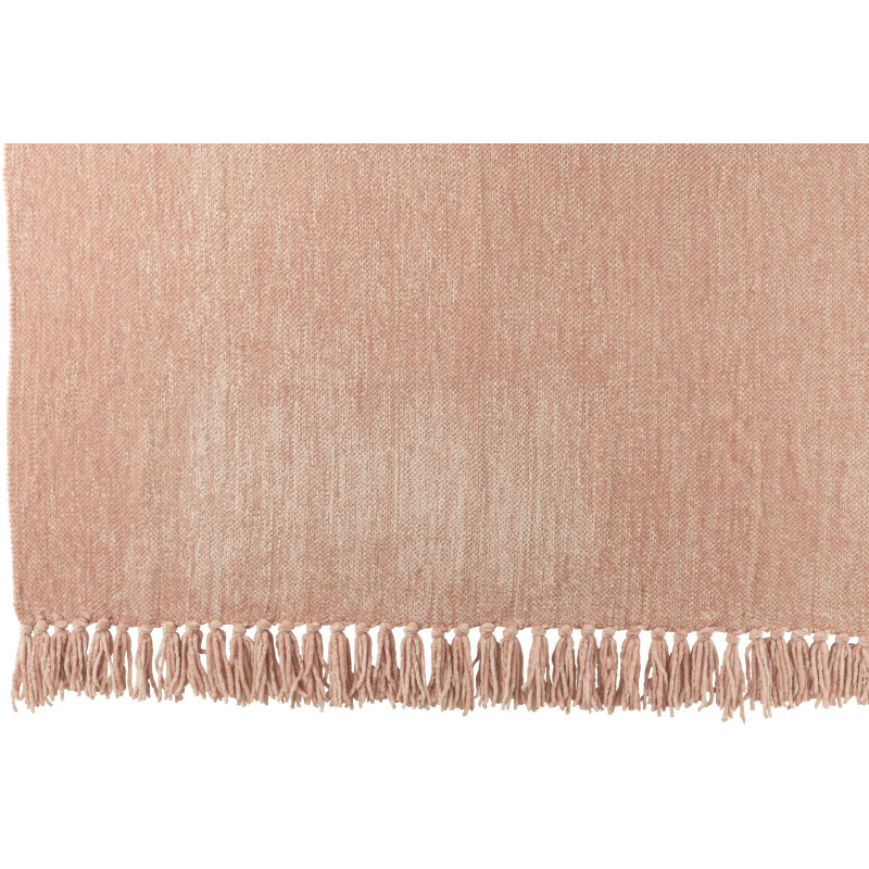 Plaid chenille 130x170 en Tissu Rose Avec pompons Caterpilli - 3