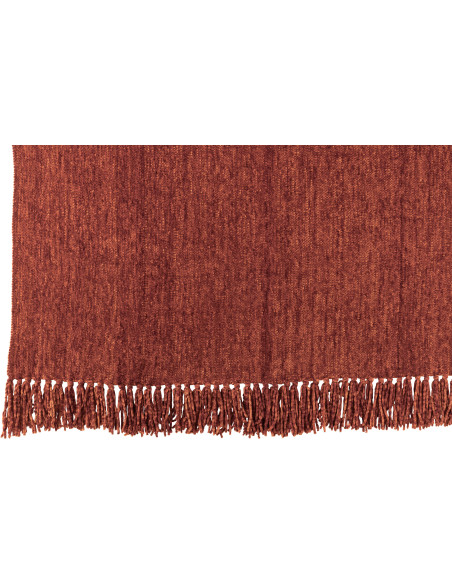 Plaid chenille 130x170 en Tissu Rouille Avec pompons Caterpilli - 2