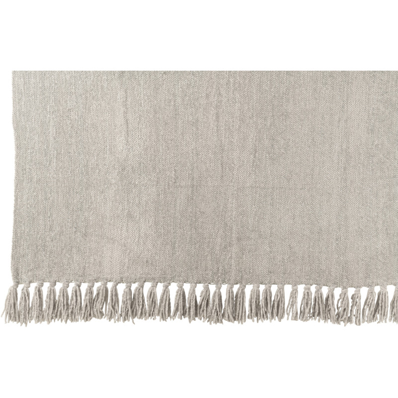 Plaid chenille 130x170 en Tissu Gris Avec pompons Caterpilli - 2