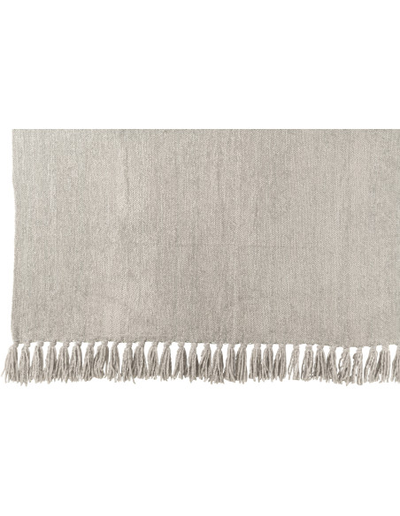Plaid chenille 130x170 en Tissu Gris Avec pompons Caterpilli - 2