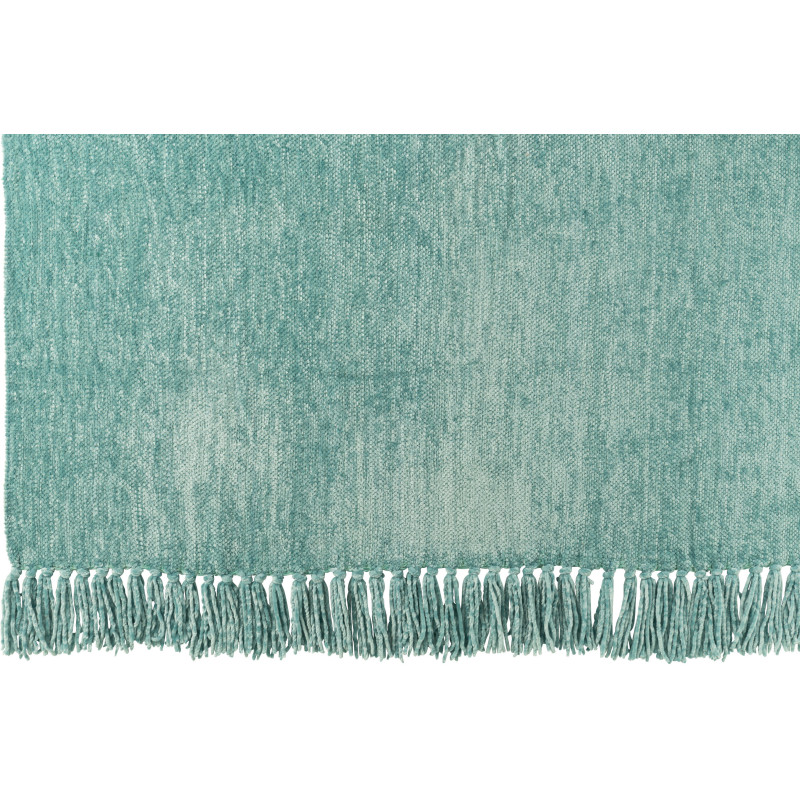 Plaid chenille 130x170 en Tissu Turquoise Avec pompons Caterpilli - 2