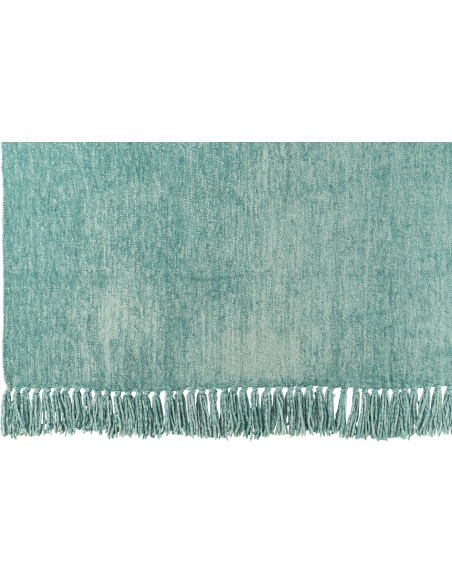 Plaid chenille 130x170 en Tissu Turquoise Avec pompons Caterpilli - 2