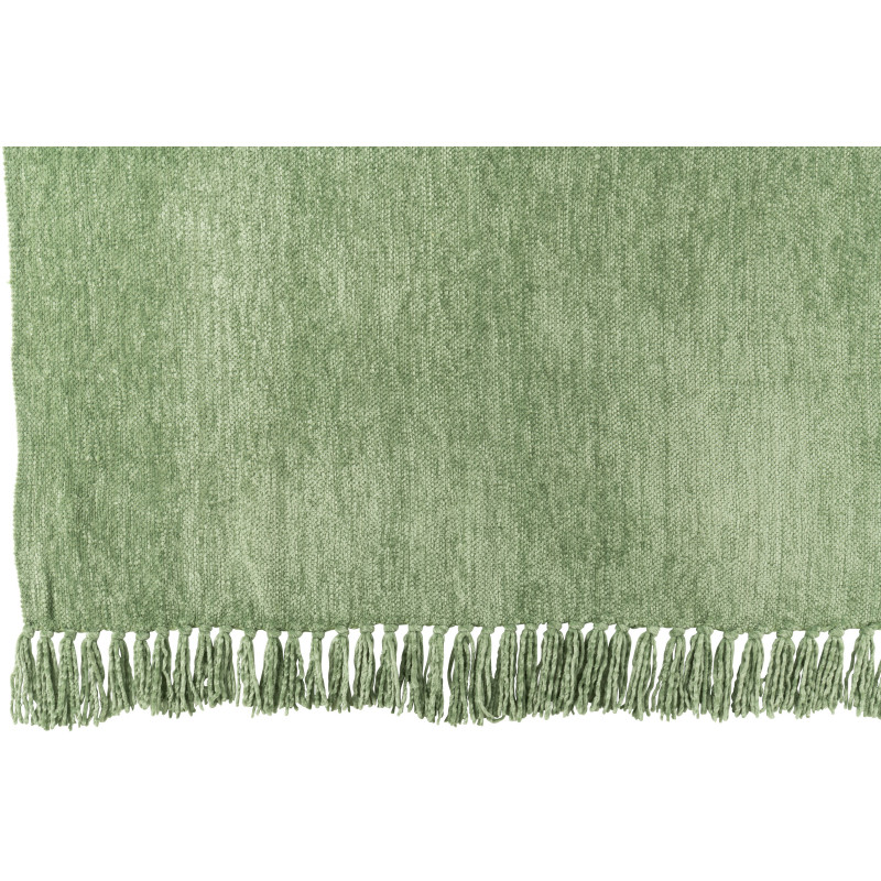 Plaid chenille 130x170 en Tissu Vert mousse Avec pompons Caterpilli - 2