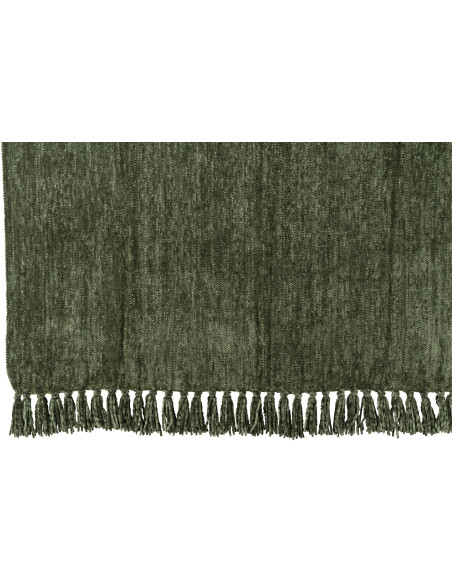 Plaid chenille 130x170 en Tissu Vert foncé Avec pompons Caterpilli - 2