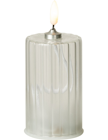 Petite Bougie originale Led cylindre Hauteur 10 cm en Verre Transparent Cyldro - 3